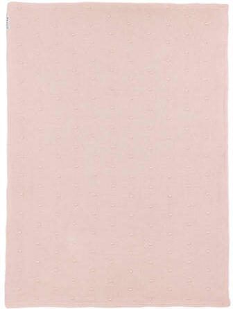Meyco reversible baby wiegdeken Mini Knots Teddy 75x100 cm Soft Pink Babydeken Roze