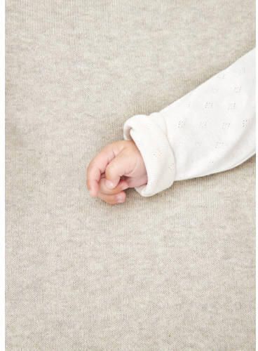 Meyco reversible boxkleed Knit Basic 77x97 cm Sand Melange Bruin - Foto 4