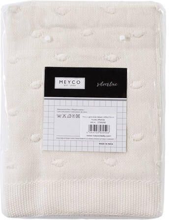 Meyco Silverline Knots ledikantdeken 100x150 cm gebroken wit Babydeken Ecru