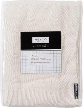 Meyco Silverline Knots ledikantdeken 100x150 cm gebroken wit Babydeken Ecru - Foto 3