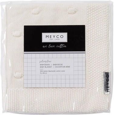 Meyco Silverline Knots wiegdeken 75x100 cm gebroken wit Babydeken Ecru - Foto 2