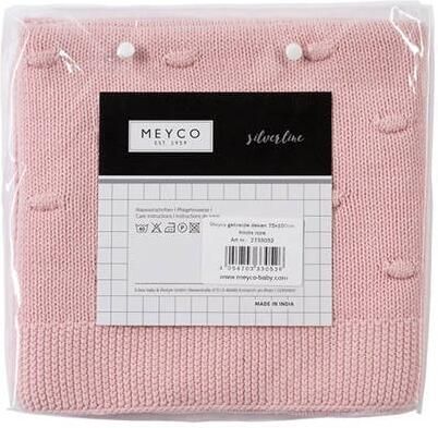 Meyco Silverline Knots wiegdeken 75x100 cm roze Babydeken - Foto 4