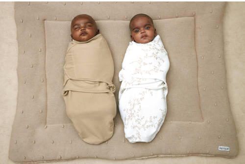 Meyco swaddle inbakerdoek Branches Sand Beige Blad 2 - Foto 3
