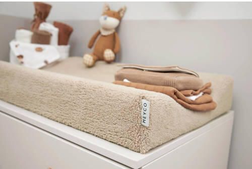 Meyco Teddy aankleedkussenhoes sand Beige Effen | Aankleedkussenhoes van - Foto 4