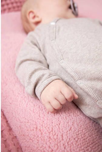 Meyco teddy boxkleed Wafel old pink Roze | Boxkleed van - Foto 4