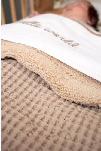 Meyco wiegdeken wafel teddy sand Babydeken Beige Effen - Foto 2