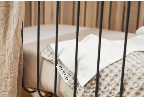 Meyco wiegdeken Waffle Cotton Greige Babydeken Grijs Effen - Foto 2