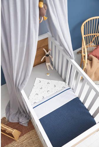 Meyco wieglaken Bies indigo Babylaken Wit Streep | Babylaken van - Foto 4