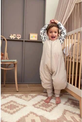 Meyco winter slaapoverall jumper Slub greige Babyslaapzak Grijs Effen 104 - Foto 4