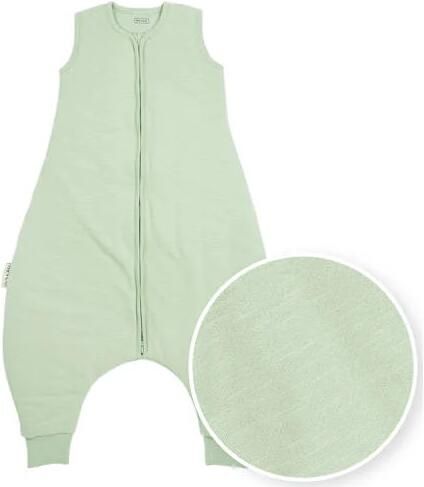 Meyco winter slaapoverall jumper Slub soft green Babyslaapzak Groen Effen 104