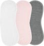 Meyco basic badstof spuugdoek schoudermodel set van 3 wit lichtroze grijs Mond- spuugdoekje Multi - Thumbnail 1