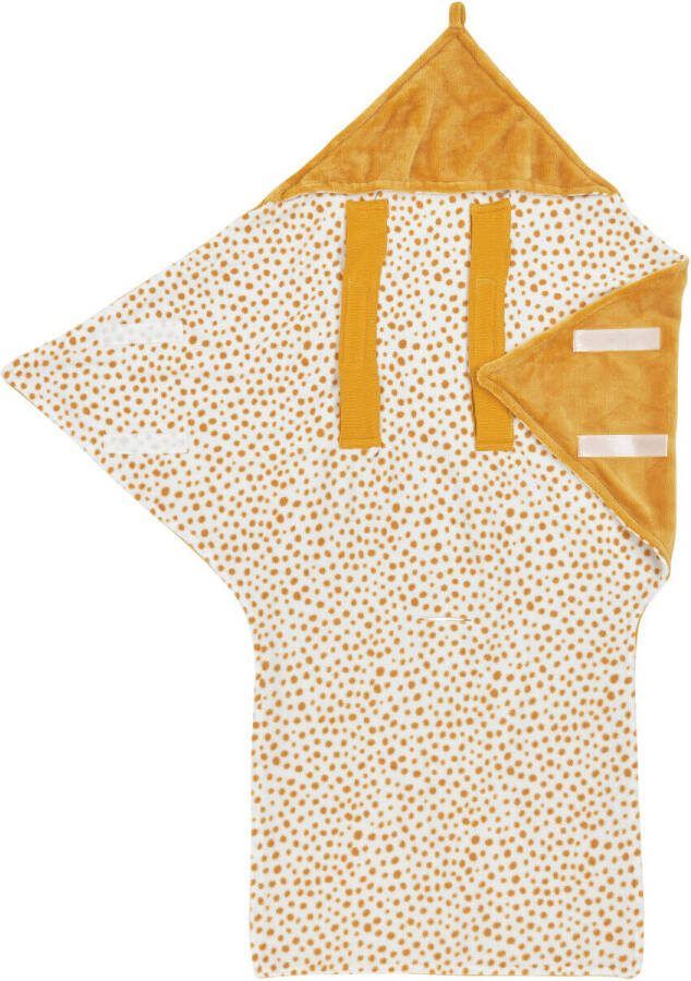 Meyco fleece wikkeldeken Cheetah honeygold Geel All over print - Foto 3