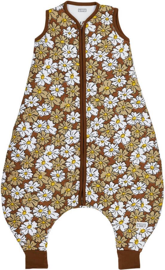 Meyco gevoerde baby slaapzak Vintage Flower taupe Babyslaapzak Bruin Bloe 104 cm
