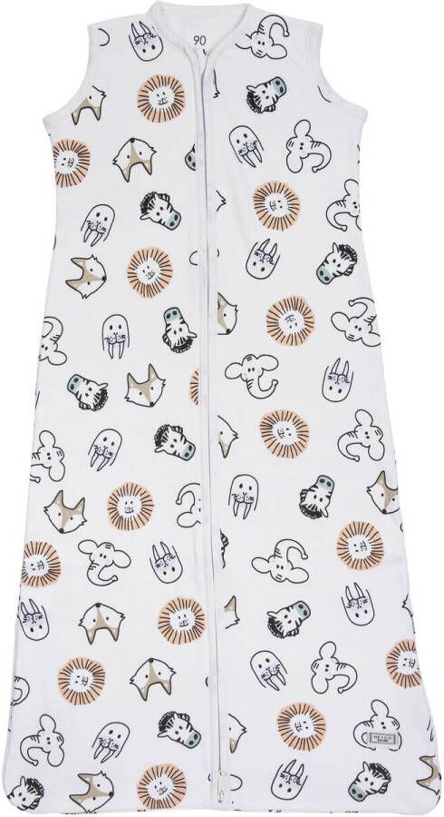 Meyco baby zomer slaapzak Animal wit beige zwart Babyslaapzak Dierenprint 110 cm - Foto 3