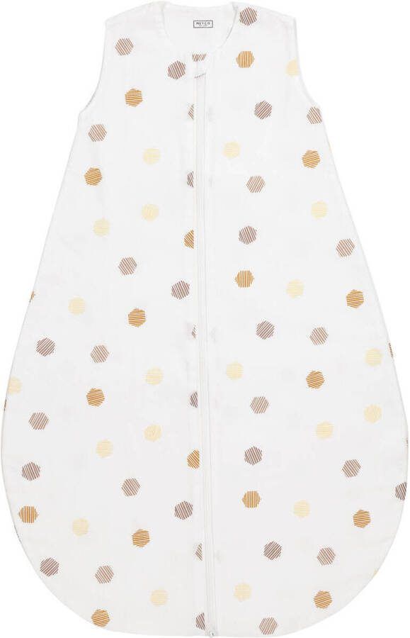 Meyco baby zomerslaapzak Honeycomb honey gold Babyslaapzak Wit Stip 110 - Foto 3