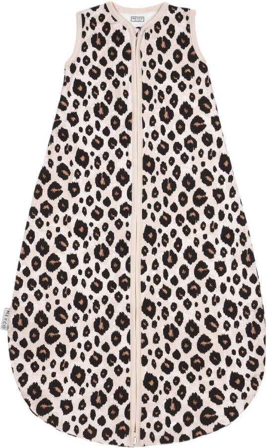 Meyco baby slaapzak Leopard Sand Melange Babyslaapzak Bruin Panterprint 110