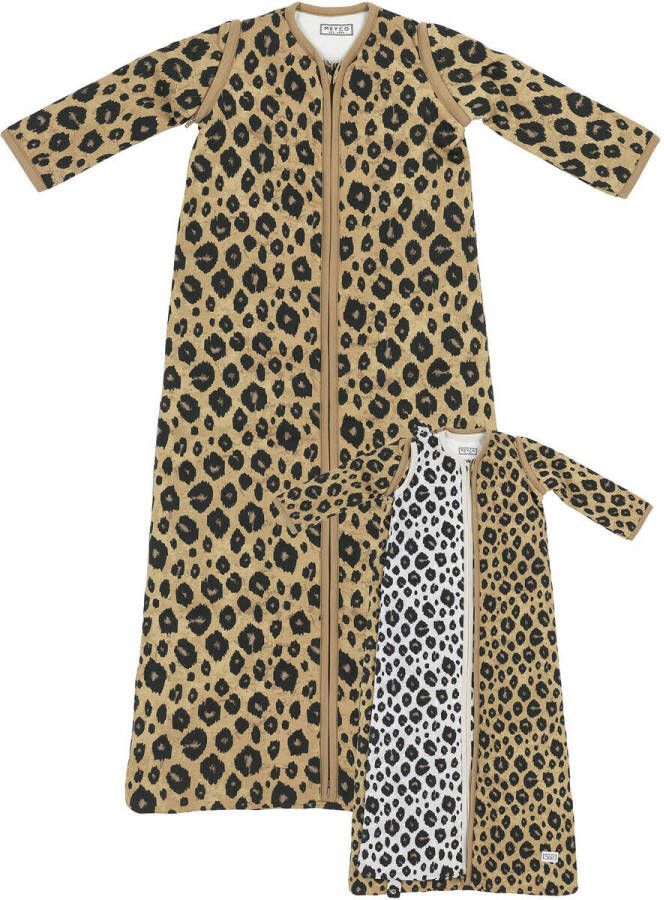 Meyco 4-seizoenen babyslaapzak Leopard Sand Melange Bruin Panterprint