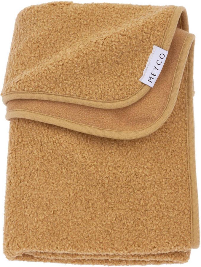 Meyco baby reisdeken Bouclé Uni 75x100 cm Toffee Babydeken Bruin Effen