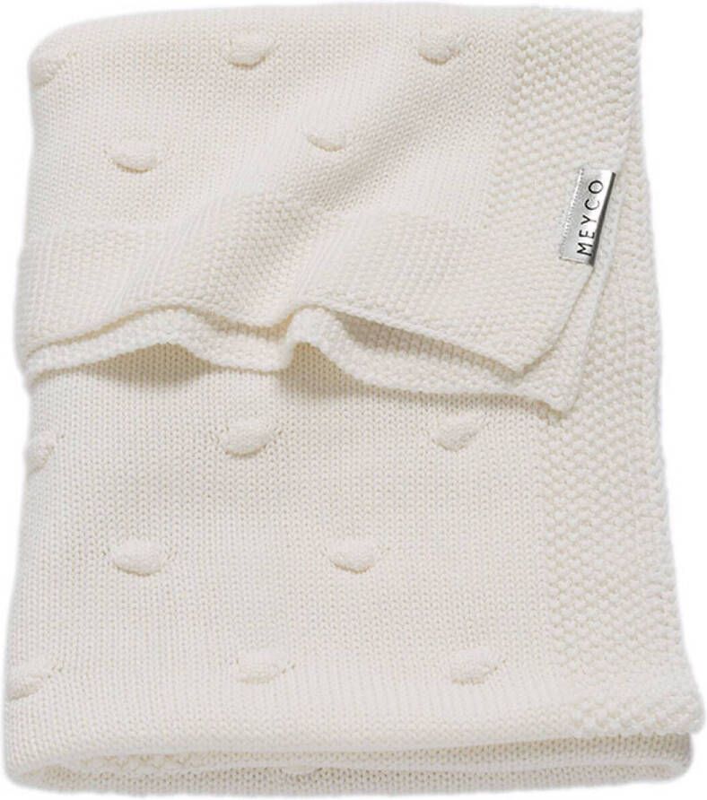 Meyco Silverline Knots wiegdeken 75x100 cm gebroken wit Babydeken Ecru - Foto 3
