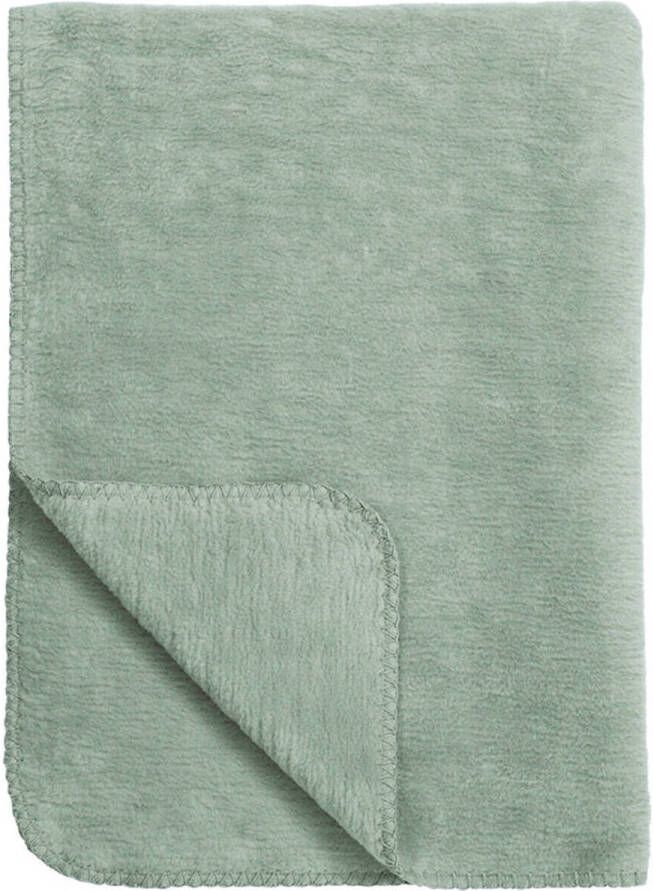 Meyco Uni wiegdeken 75x100 cm stone green Babydeken Groen