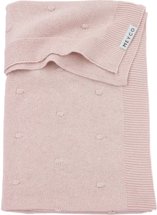 Meyco baby wiegdeken Mini Knots 75x100 cm Soft Pink Babydeken Roze Stip - Foto 3