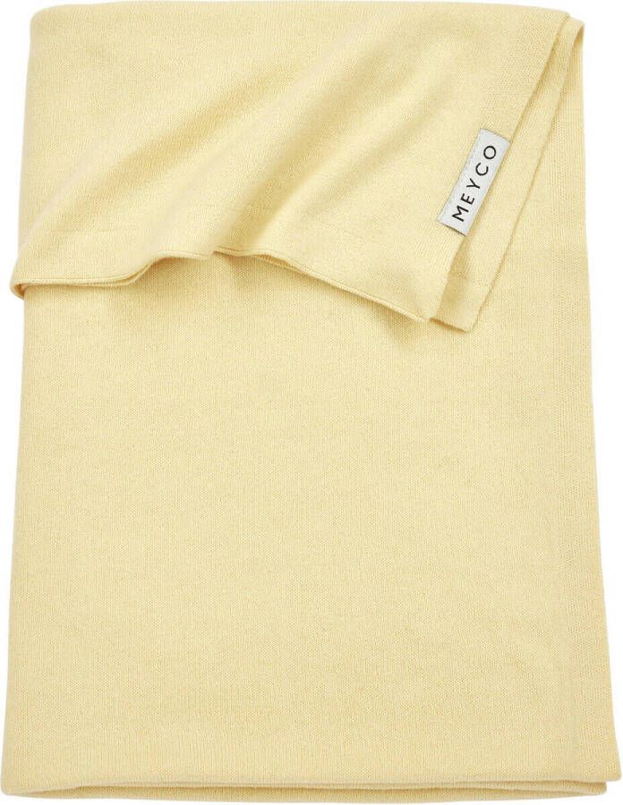 Meyco baby wiegdeken Knit basic 75x100 cm soft yellow Babydeken Geel Effen