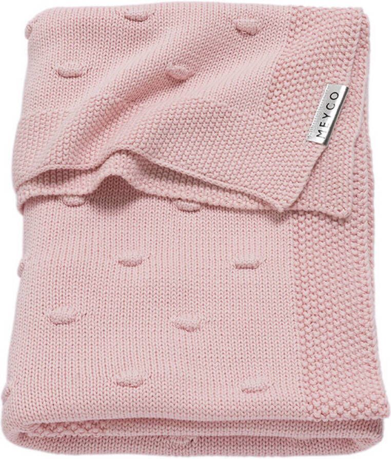 Meyco Silverline Knots wiegdeken 75x100 cm roze Babydeken - Foto 3