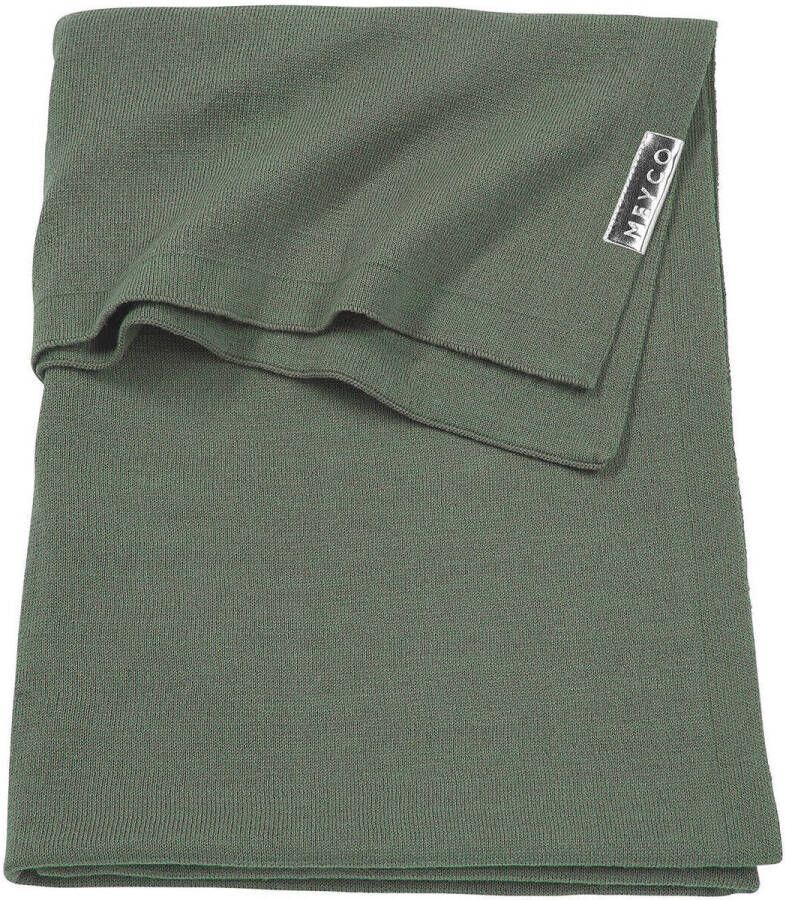 Meyco Knit Basic wiegdeken 75x100 cm forest green Babydeken Groen Effen