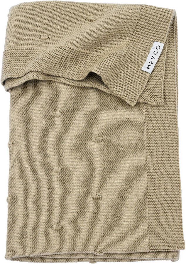 Meyco baby wiegdeken Mini Knots 75x100 cm Sand Babydeken Bruin Stip - Foto 2