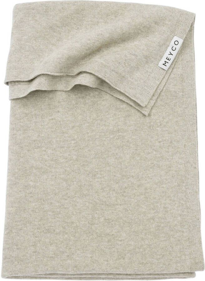 Meyco baby wiegdeken Knit Basic 75x100 cm Sand Melange Babydeken Bruin - Foto 3