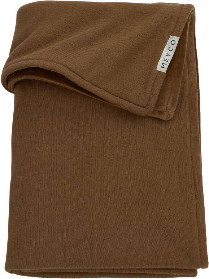 Meyco baby wiegdeken velvet Knit basic 75x100 cm chocolate Babydeken Bruin