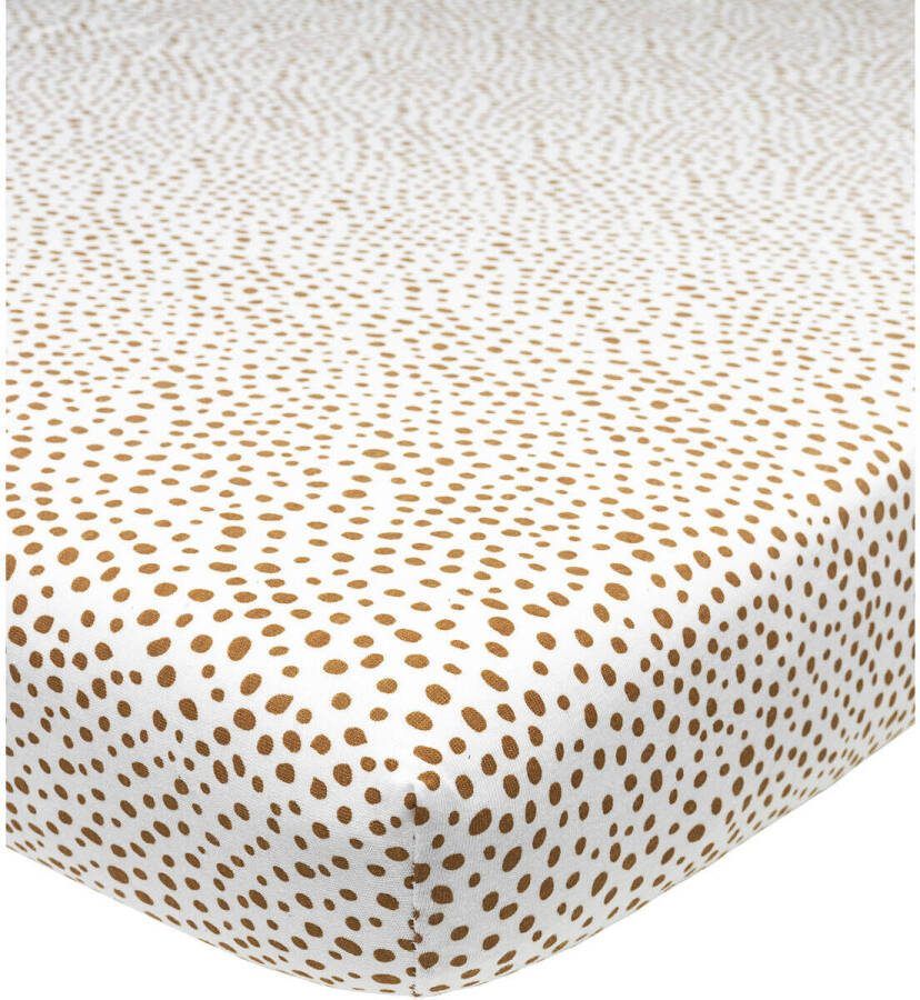 Meyco katoenen jersey hoeslaken wieg 40x80 90 Cheetah camel Bruin - Foto 3