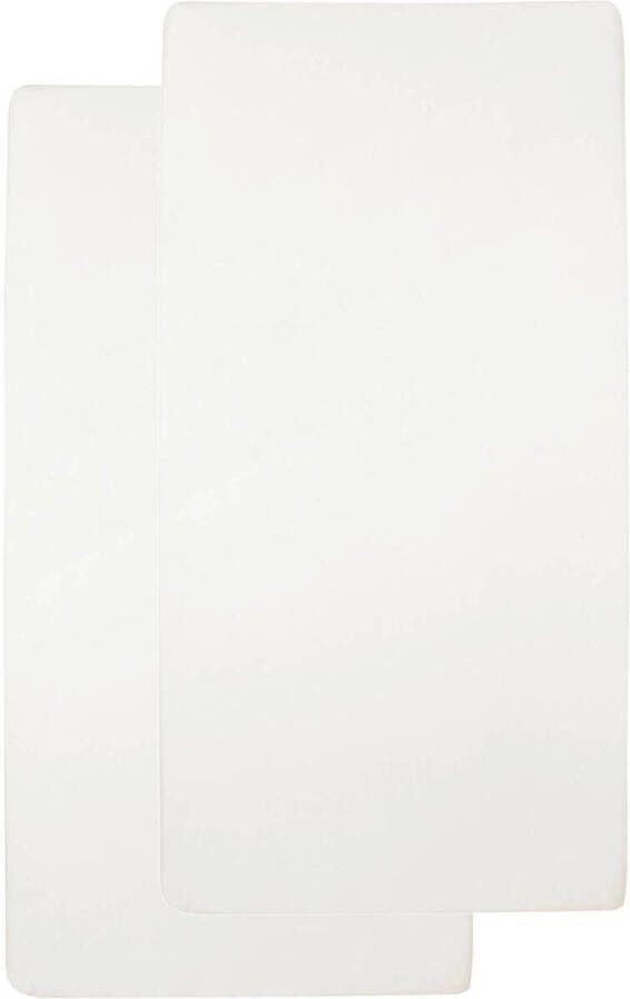 Meyco katoenen jersey hoeslaken wieg 40x80 90 cm (set van 2) offwhite Wit - Foto 3