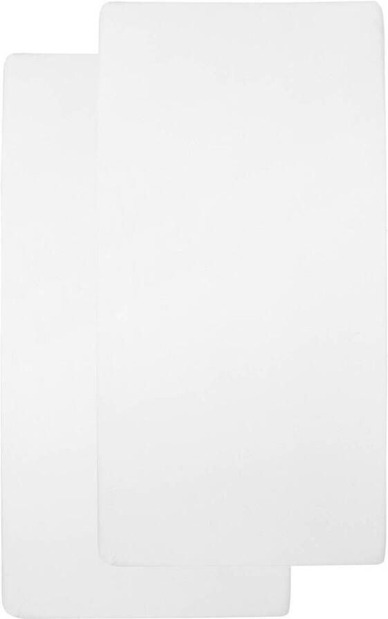 Meyco katoenen hoeslaken wieg 40x80 90 cm (set van 2) Wit Effen - Foto 2