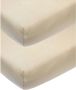 Meyco katoenen wieg hoeslaken set van 2 40x80 90 cm sand Beige Effen - Thumbnail 1