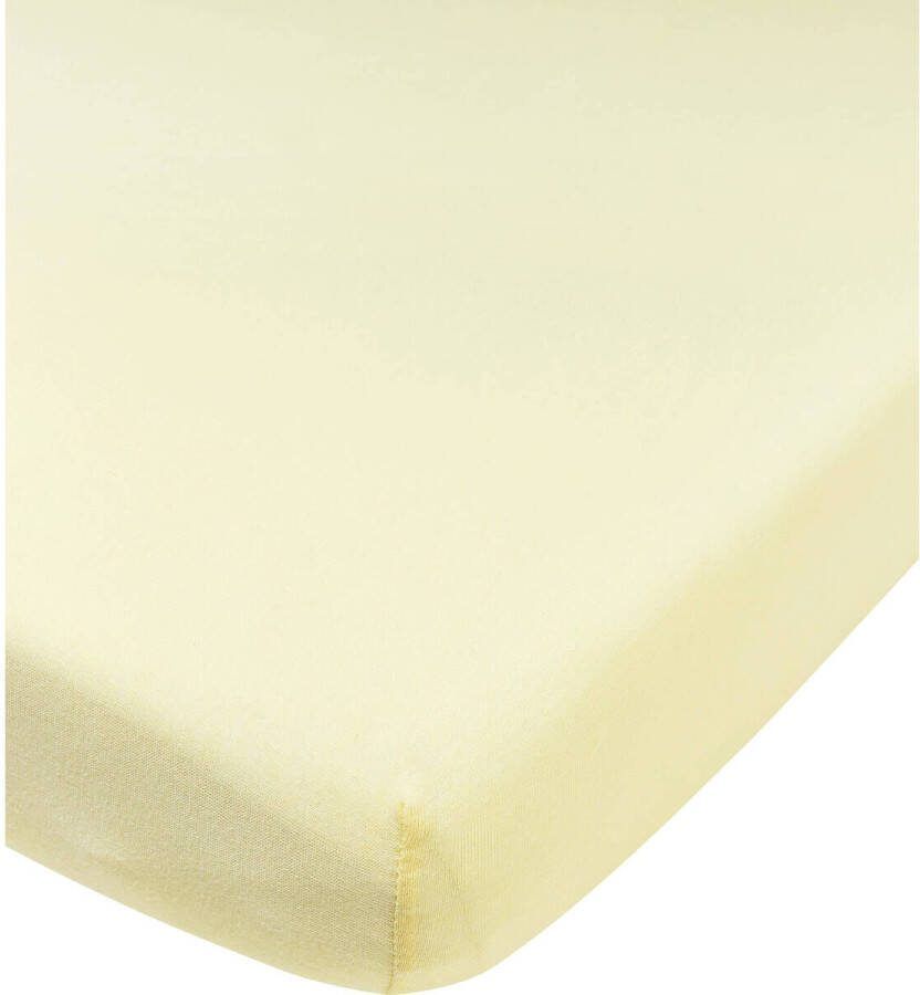 Meyco katoenen jersey wieg hoeslaken 40x80 90 cm soft yellow Geel Effen
