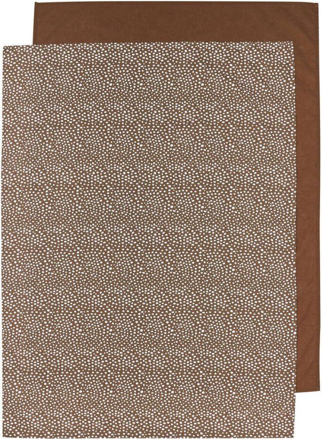 Meyco baby wieglaken set van 2 75x100 cm cheetah choclolate uni choclolate Babylaken Bruin - Foto 3