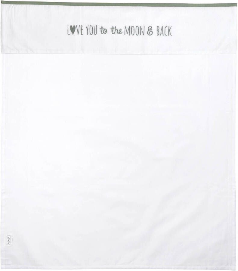 Meyco baby wieglaken Love you to the moon & back 75X100 cm forest green Babylaken Wit - Foto 2