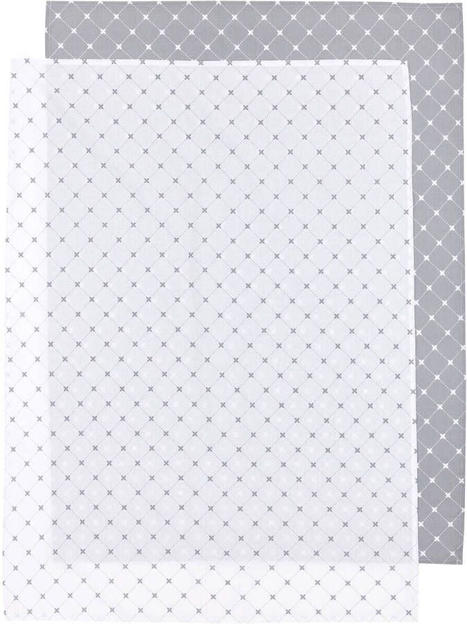 Meyco X Mrs. Keizer baby wieglaken Louis 75x100 cm set van 2 grijs wit Babylaken - Foto 3