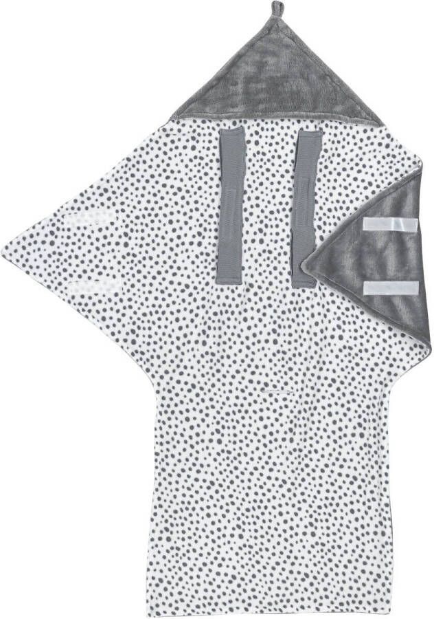 Meyco fleece wikkeldeken Cheetah grijs All over print