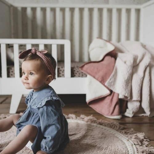 Mies & Co baby ledikantdeken soft teddy Cozy Dots 110x140 cm Babydeken Oranje - Foto 4