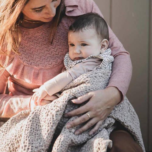 Mies & Co baby wiegdeken Honeycomb 70x100 cm blossom powder Babydeken Roze - Foto 4