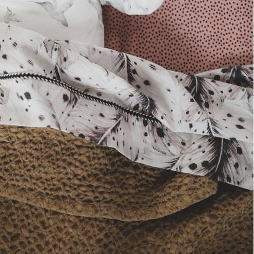 Mies & Co baby wiegdeken Honeycomb 70x100 cm Bronze mist Babydeken Bruin