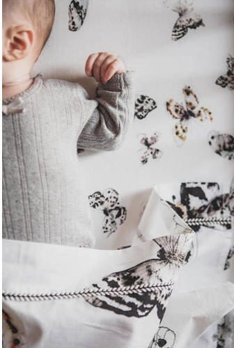 Mies & Co baby wieglaken Fika butterfly 80x100 cm Babylaken Wit Dierenprint - Foto 4