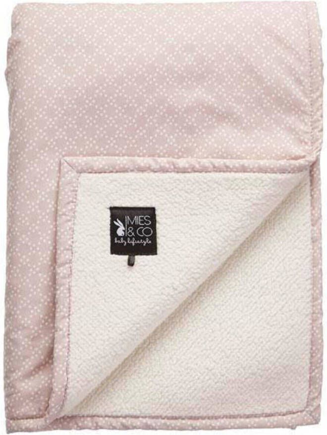 Mies & Co baby wiegdeken soft teddy Pretty Pearls 70x100 cm Babydeken Roze - Foto 3
