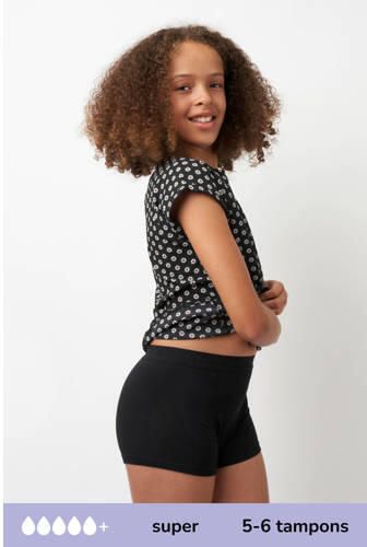 Moodies Undies boyshort menstruatieslip Super zwart Meisjes Viscose Effen 140-146 - Foto 4