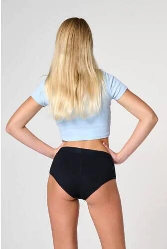 Moodies Undies hipster menstruatieslip Medium zwart Meisjes Bamboe Effen 152-158 - Foto 2