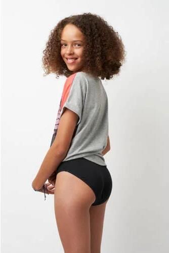 Moodies Undies menstruatieslip Medium zwart Meisjes Polyester Effen 164-170