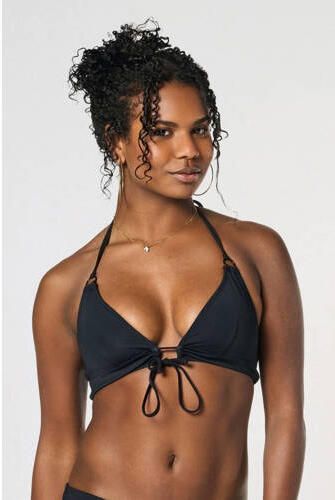 Moodies Undies voorgevormde triangel bikinitop met voorsluiting zwart Meisjes Nylon maat 176-188 - Foto 3