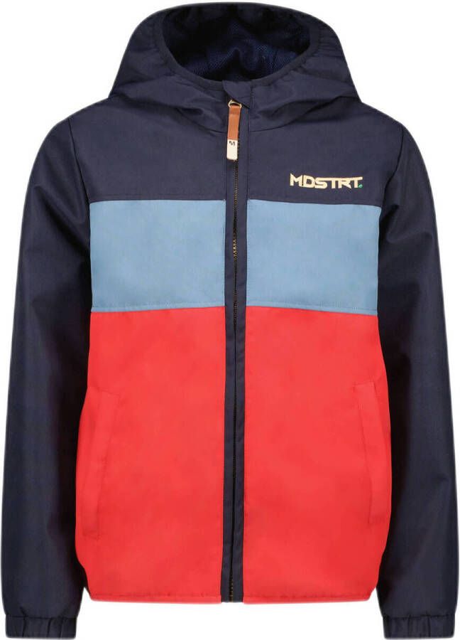 Moodstreet zomerjas donkerblauw rood l.blauw Jongens Polyester Capuchon 110 116